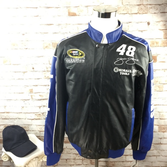 NWT Jimmie Johnson L Leather Jacket NASCAR Wilson